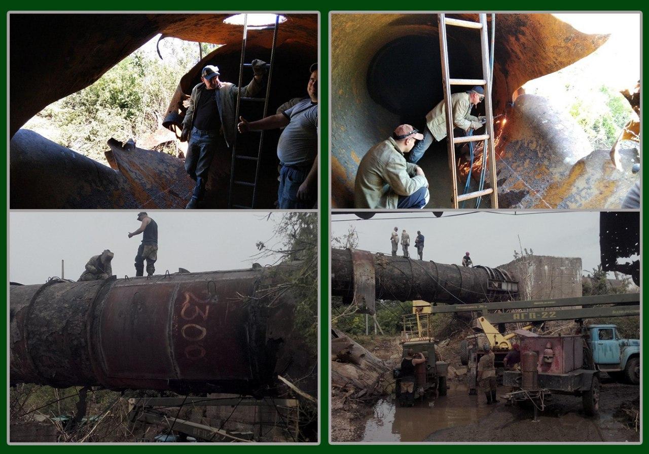 Ремонтные работы по восстановлению после обстрелов ВФУ водовода канала «Северский Донец – Донбасс» близятся к завершению (фото)