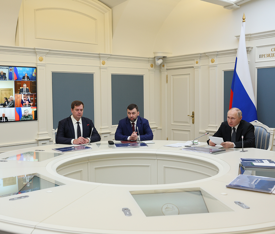 Денис Пушилин принял участие в заседании Совбеза РФ по вопросам безопасности, интеграции и восстановления новых регионов